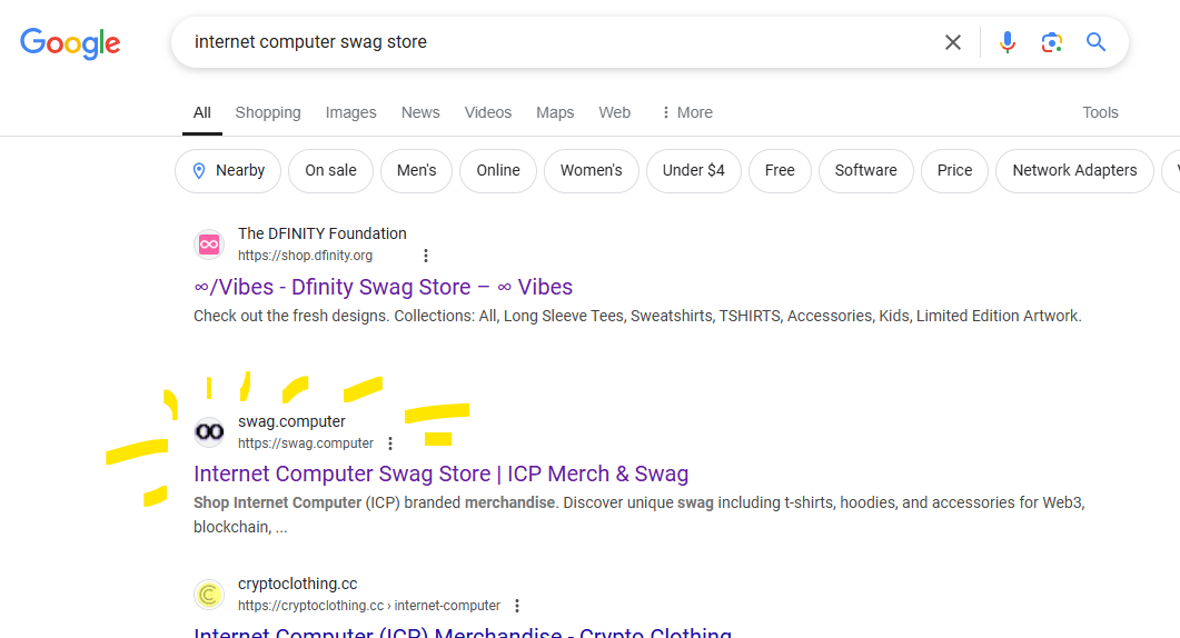 Google Search Result Example